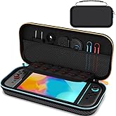 Gaekol Slim Carrying Case for Switch 2 (2025), Protective Travel Case with 12 Game Card Slots for Nintendo Switch 2 Accessories, PU Material Portable Hard Shell Bag with Carbon Fiber Texture Design