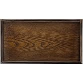 YELARXI Wooden Serving Tray Rectangular Wood Serving Tray Decorative Platter, 15.4x8.3 Inch Fit for Home Decor Kitchen Coffee Table Candle Holder, (Brown)