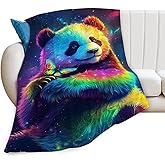 Panda Blanket Colorful Panda Butterfly Animal Lover Throw Blankets Gifts for Girls Boys Kids Soft Cozy Fleece Plush for Couch Sofa Bed 50"x40"