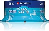 Verbatim CD-R 25 Pack AZO 52X 700MB Recordable Disc Crystal Surface view 2