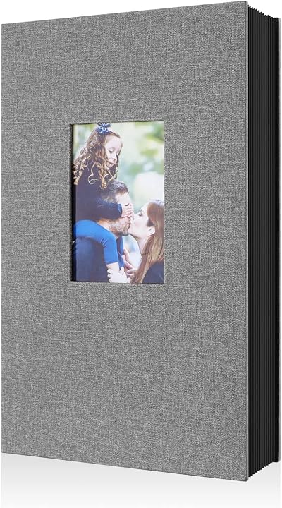 Benjia Photo Album 6x4 Slip In Linen 300 Pockets 10x15cm Grey