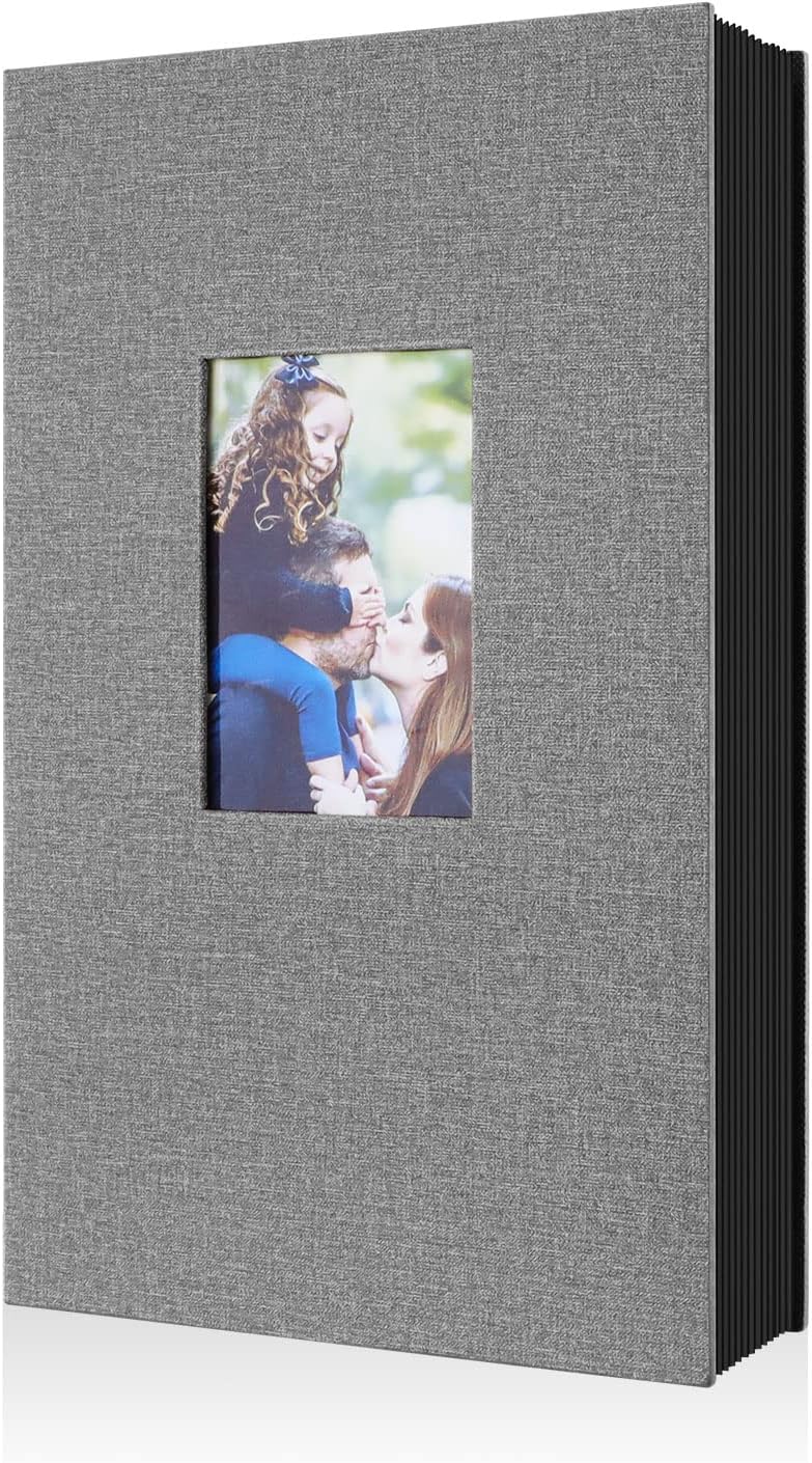 Benjia Photo Album 6x4 Slip In Linen 300 Pockets 10x15cm Grey