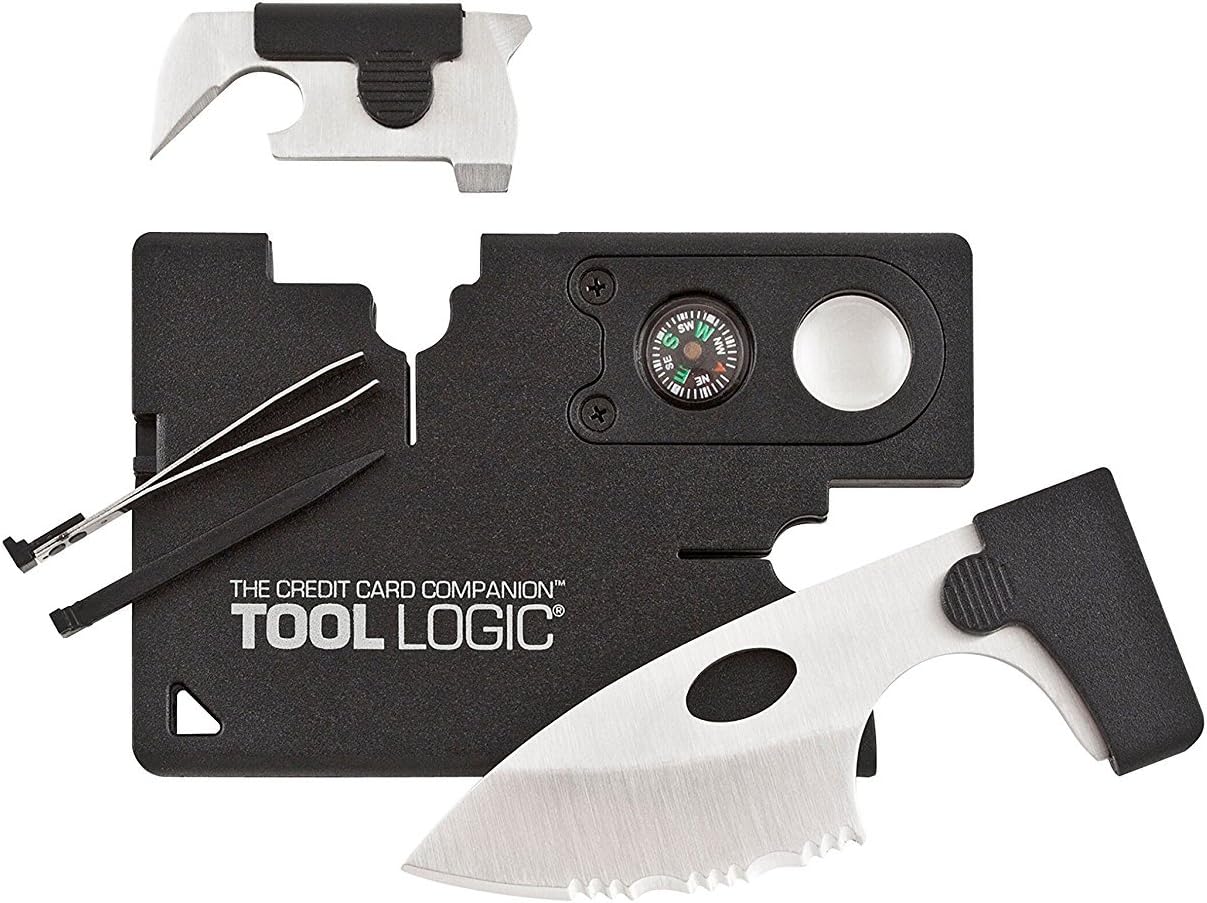 Multi-Purpose Stainless Steel Key Tool With Mini Knife, Folding Knife, Key Holder, Cutter Serrated Knife For Outdoor Survival (Black)