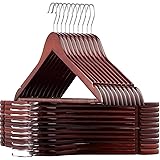 ZOBER Wooden Hangers - 20 Pack, Heavy Duty, Non