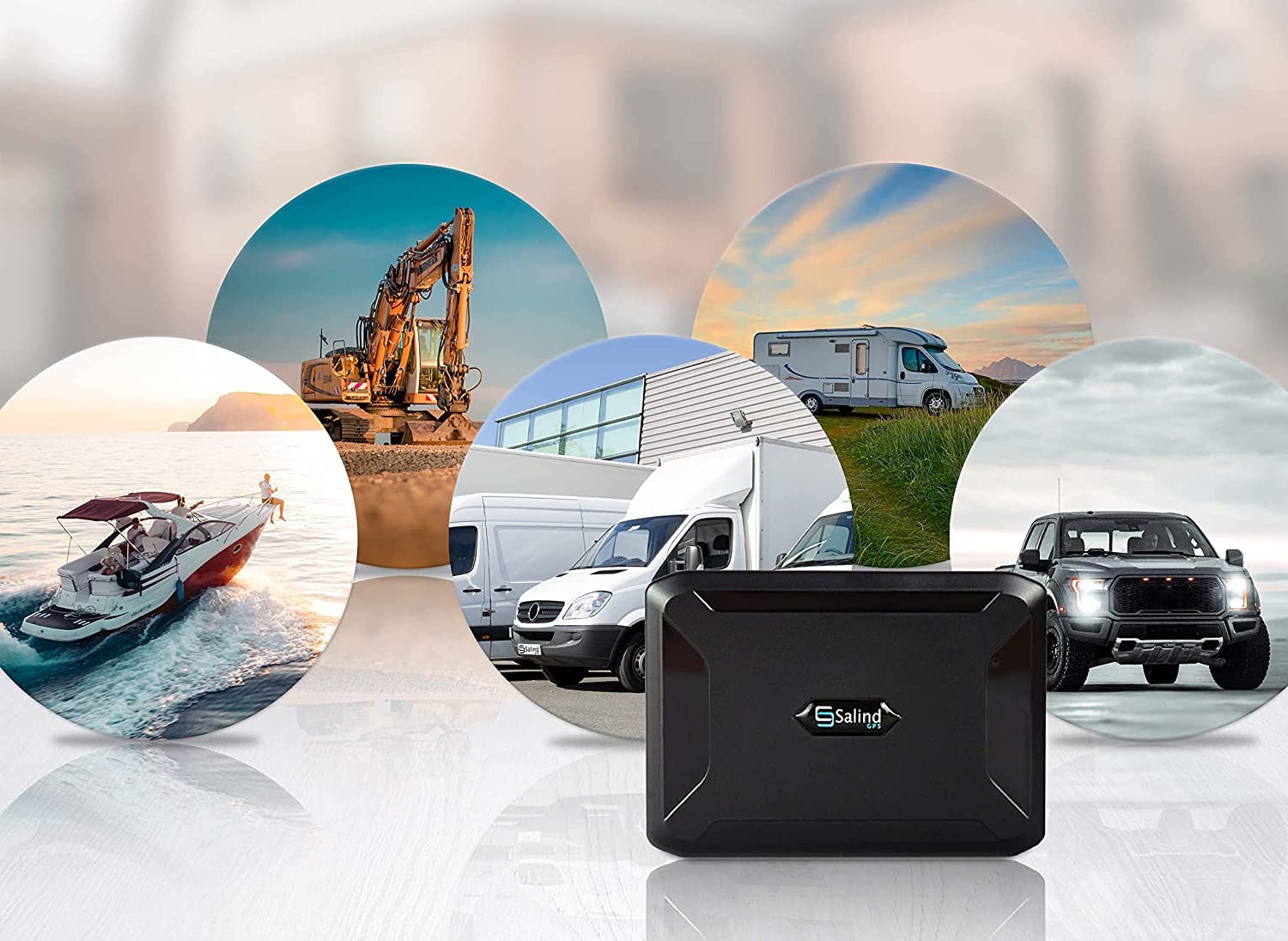 SALIND GPS Magnetic, up to 70 Days Battery - GPS Tracker for Every Vehicle, 4G LTE Car GPS Tracker with Strong Built-in Magnet for Easy Fixation on All Surfaces, Robust & Splash Proof Tracking Device