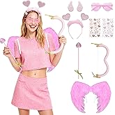 SPORTBANG 7 Pcs Cupid Costume Set for Women,Valentine's Day Angel Accessories