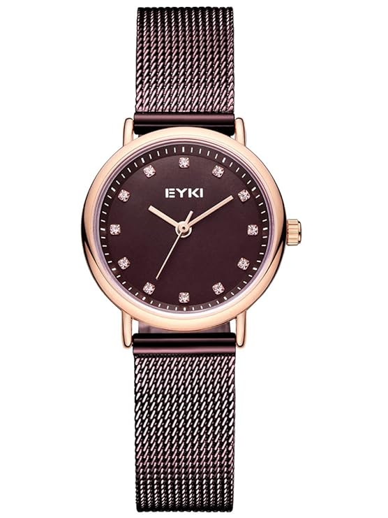 Alienwork Damen Mädchen Armbanduhr Klein mit Milanaise-Armband