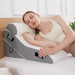 Longering Bed Wedge Pillow for Sleeping 3 PCS - 35D