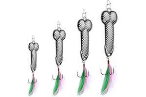 GaiRen Fishing Lures Gag Gift for Men, White Elephant Gift Father's Day Angler Fishermen Metal Luminous Long Casting Sequin Spoons Lures for Bass