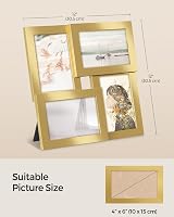 SONGMICS Collage Picture Frame 4x6 Photos 4 Frames Pale Gold RPF025A01 view 5