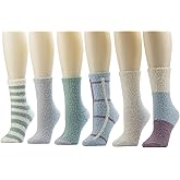 Cuddl Duds Women 6 Pair Pack Warm Cozy Plush Ultra Soft Anklet Lounge Fuzzy Fluffy Comfortable Slipper Socks