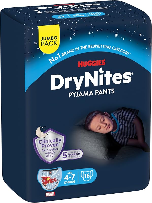 DryNites Nachtwindeln Jungen, 4-7 Jahre, 64 Stück, Pyjama Pants