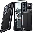 Guizzcg for ZTE Nubia Red Magic 10 Pro / 10 Pro+/10S Pro/10S Pro+ Case Ultra-Thin Cover Soft TPU Bumper + Acrylic Back Military Grade Airbags Shookproof Drop Protection [1 Tempered Film], Film Black