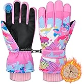 PAMAID Kids Snow Gloves Ski Winter Gloves for Girls Boys, Waterproof Snowboard Gloves with Touchscreen for 8-15 Years