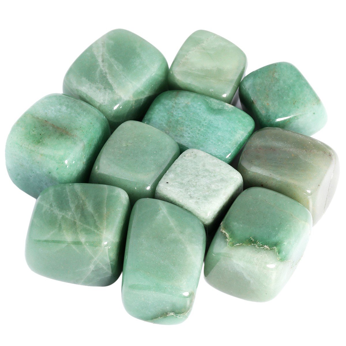 mookaitedecor 1lb/460g Natural Green Aventurine Crystals Tumble Stones Bulk, Semi Precious Tumbled Stones Healing Crystal Gift Decorative Rocks for Crafts Garden Fish Tank Aquarium Plant Pot