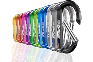 STURME 12pcs Carabiner Clip 3" Small Durable Carabiner Keychain Carabeaner Hooks