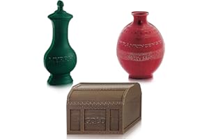 Leinuosen 3 Pcs Wooden Wisemen Gifts Set Flat Gold Frankincense and Myrrh Christmas Stage Props Decoration Nativity Costume Pageant Props Christmas Apparel Accessories(Vintage)