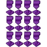 Zhanmai 24 Pcs Men's Ties and Pocket Square Set Bulk Solid Color Tie Handkerchief Satin Business Formal Necktie for Wedding