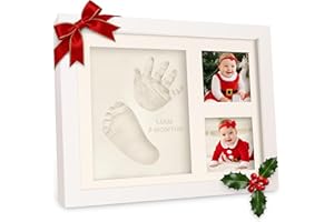 KeaBabies Baby Hand and Footprint Kit - Quick Dry Clay Baby Footprint Kit, Pets Paw, Newborn Keepsake Picture Frame for Boys, Girls, Personalized New Mom Gifts for Shower & Christmas (Alpine White)