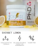 PhD Charge All-In-One Pre Workout with Creatine 300g Sherbert Lemon 20 Servings view 2
