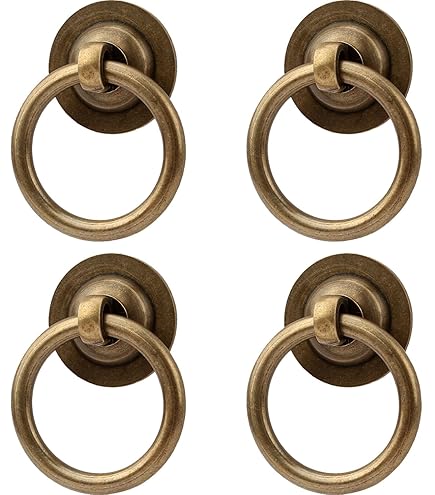 WaNana Single-Hole Circular Pull Handles - Bronze, 6Pcs, For Drawers, Cabinets, & Boxes