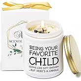 Being Your Favorite Child Candle, Mothers Day Gifts for Mom, Christmas Gift for Mother, Birthday Gifts for Dad & Mom from Daughter and Son, Vanilla & Lavender Scented Candles