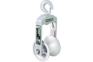 6" Diameter, Cable Puller Sheave, Hook, Wire, Rope | Capacity 6500lb | Compatible with Greenlee Pullers 640,6801,6001 | Staten Tools