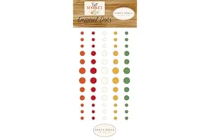 Carta Bella Paper Company Fall Market enamel dots, orange, red, teal, cream, brown, green