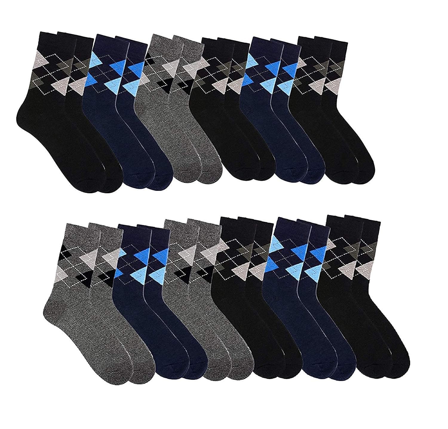 Buy Vbirds Men's Angora Calf Length Socks Pack of 12 Pair (Free Size