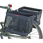 Bushwhacker Omaha Bicycle Grocery Panniers &ndash; Foldable Bike Rack Bags &amp; Basket for Groceries &ndash; Easy 3-Point Mounting System &ndash; Pair of Rear Bags for Shopping and Cycling Commuting