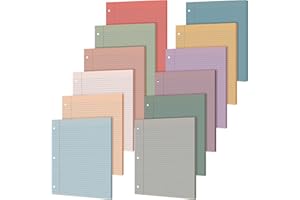 PerKoop 600 Sheets Colored Loose Leaf Paper 8.5" x 11" college ruled Lined 3 Hole Punched notebook Filler Paper for 3 Ring Binders Office School Supplies (Retro Color)