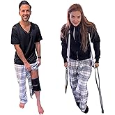 Inspired Comforts Unisex Tearaway Post Surgery Recovery Pajama Pants with Side Snaps & Pockets