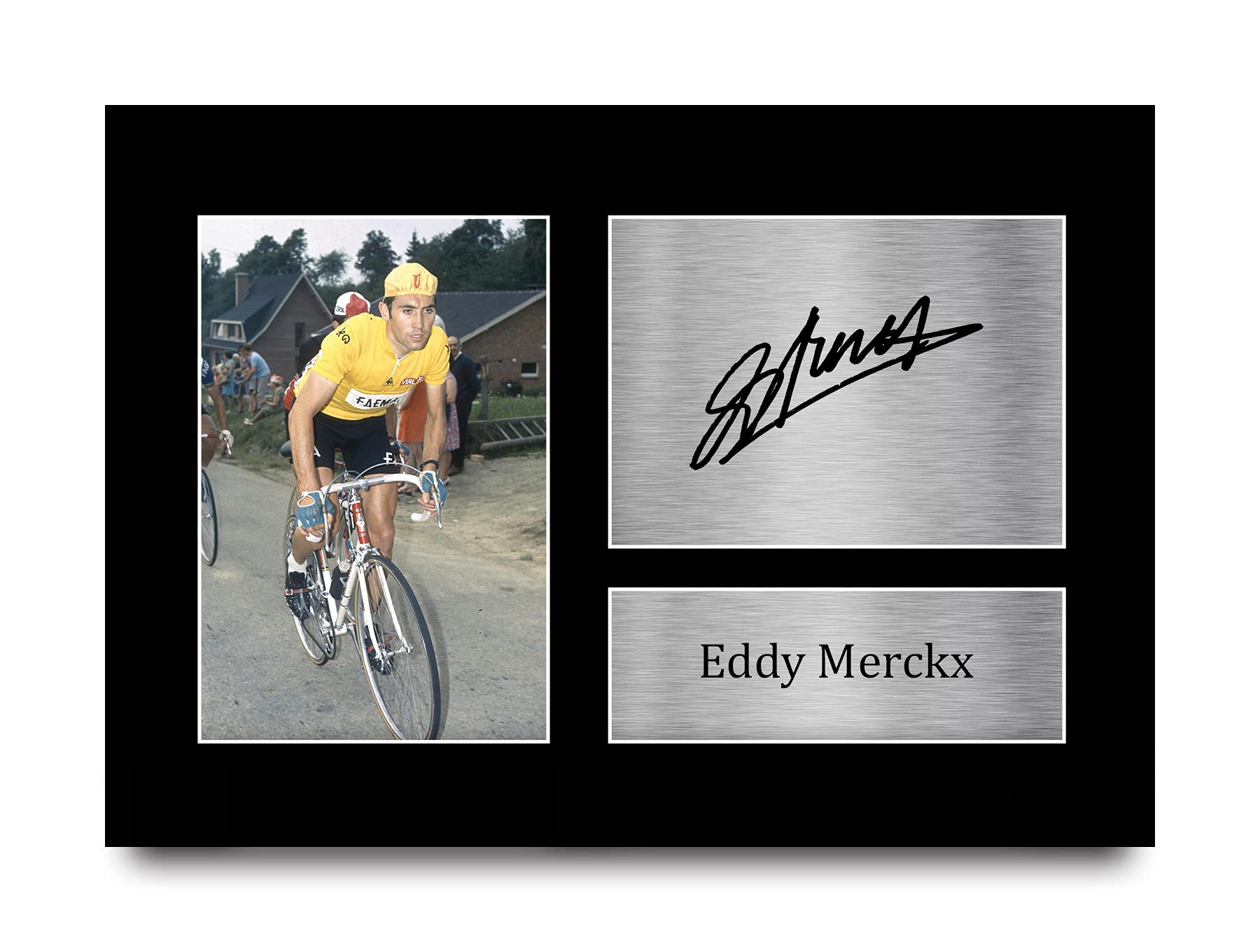 HWC Trading A4 Eddy Merckx Gifts Printed Signed Autograph Picture for Cycling Memorabilia Fans