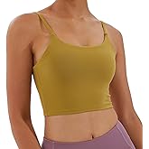 Women's Strappy Stretch Sports Bra Longline Yoga Tank Top Fitness Bra Workout Camisole Crop Tops for Teen Girl
