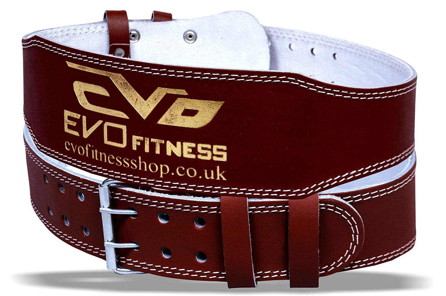 EVO Fitness 4" Pure Leather Gym Belts Weightlifting Straps Back Support Wraps Bodybuilding (Brown, Small)