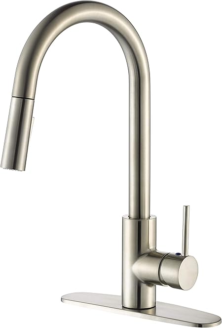 Timearrow Modern Commercial Brushed Nickel Pull Down Sprayer