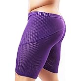 MIZOK Men's Tight Yoga Mesh Training Bodybuilding Gym Workout Shorts Jammer Swimsuit