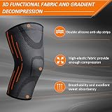 Gemschest 2 Pack Knee Support - Knee Compression Sleeves Size L for Men Women view 6