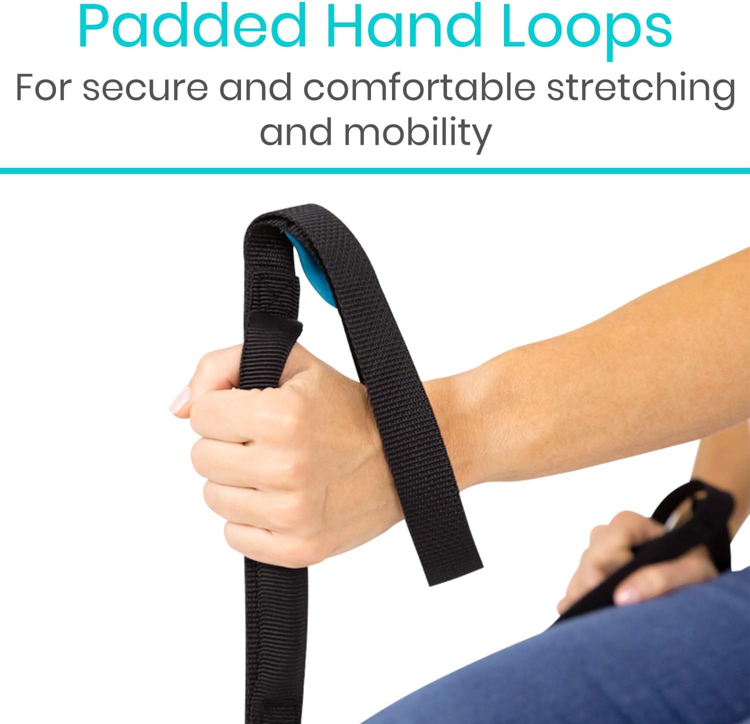 Vive Proflex Strap - Leg Lifter Assist with Nylon Webbing for Recovery, Stretching - Feet Loop with Hand Grips - Lift and Stretch Foot, Calf - Rigid for Elderly, Handicapped, Injury, Car and Bed: Health & Personal Care