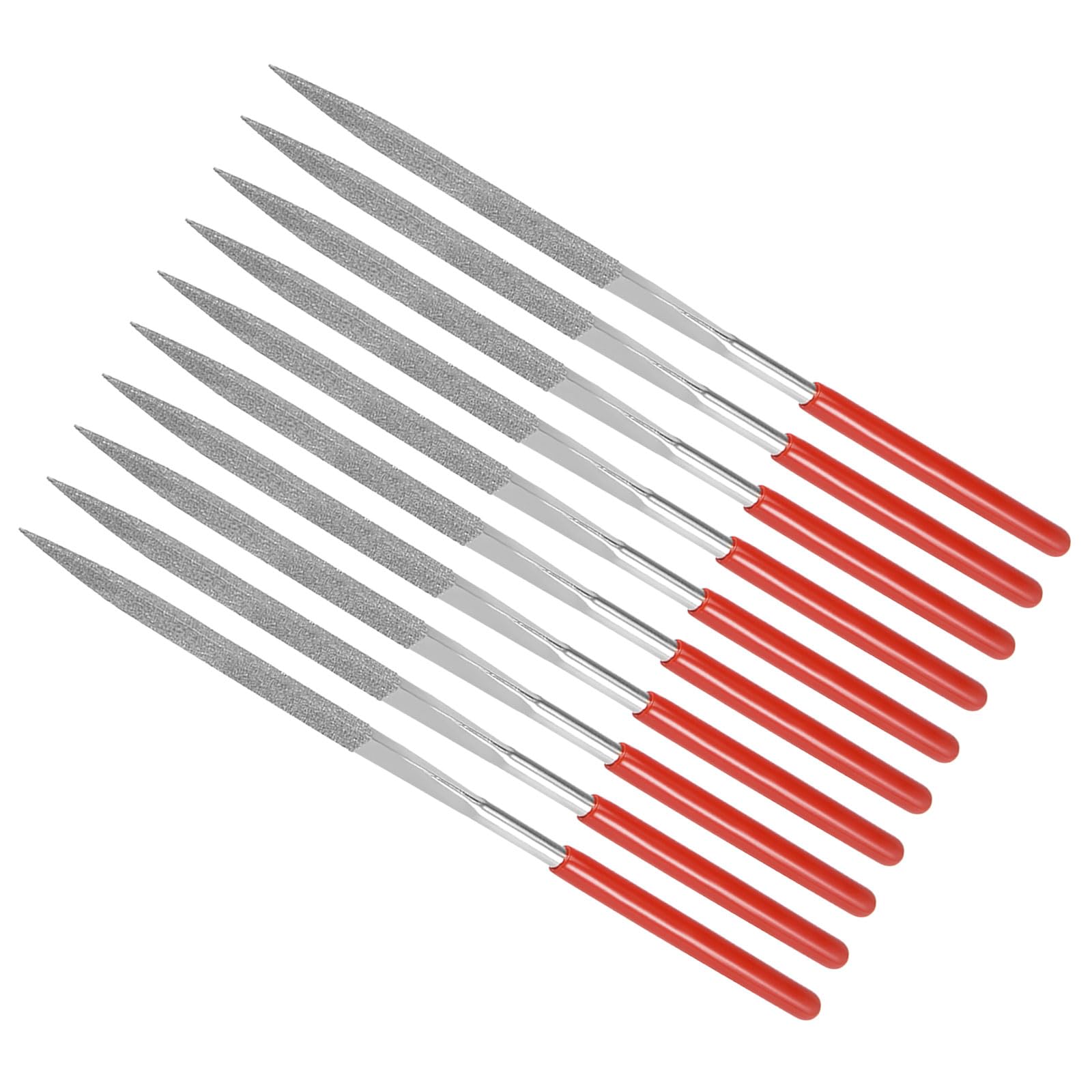CoCud Diamond Coated Needle File, | 150 Grit 5mm Shank 180mm Length|, Diamond Triangular Files Sharpening Tool - (Applications: for Metal Glass Stone), 10-Pieces