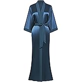 PRODESIGN Satin Kimono Robe Women Long Silky Kimono Bathrobe Sleepwear Wedding Bridesmaid Robe
