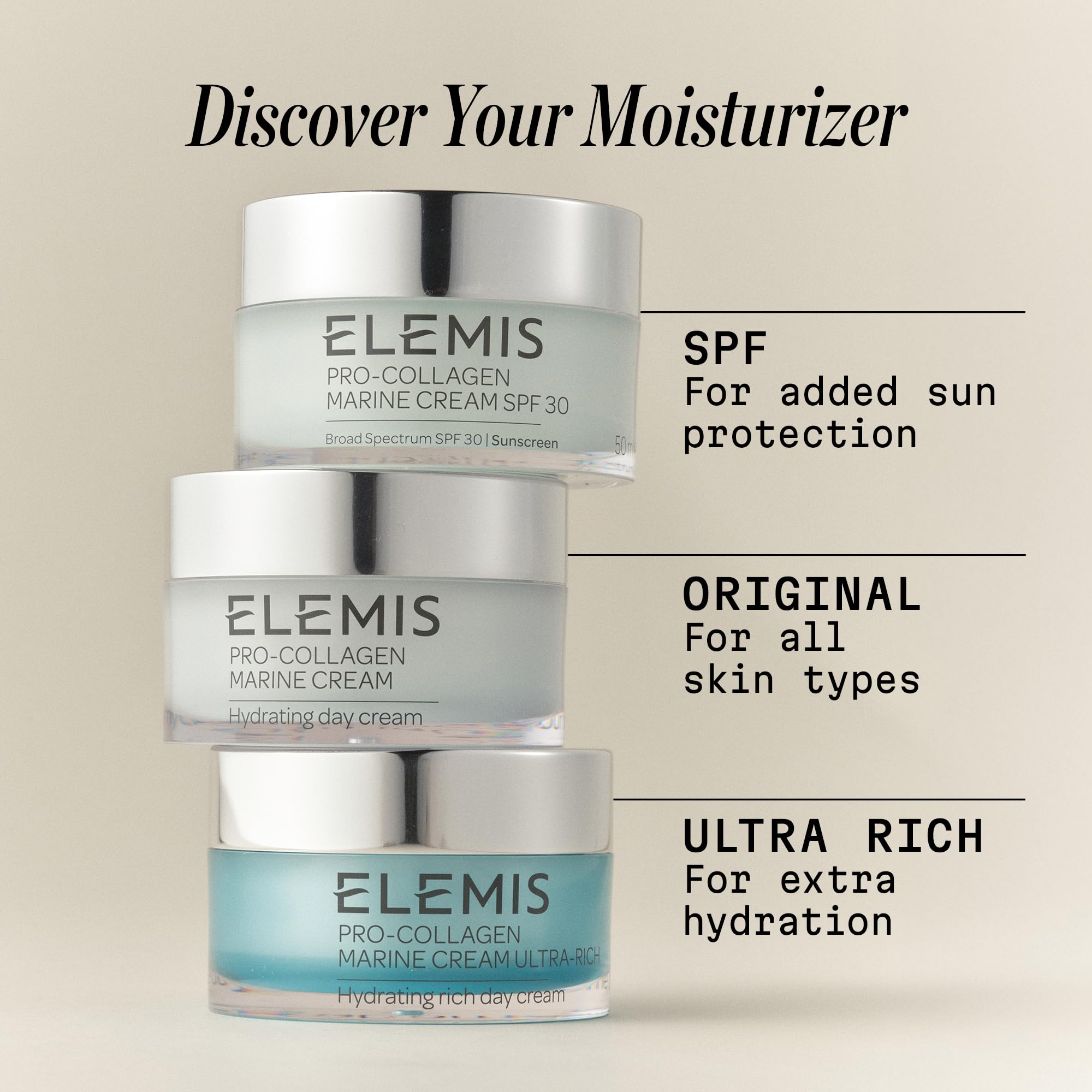 ELEMIS Pro-Collagen Marine Cream SPF 30, Lightweight Anti-Wrinkle Daily Facial Moisturizer