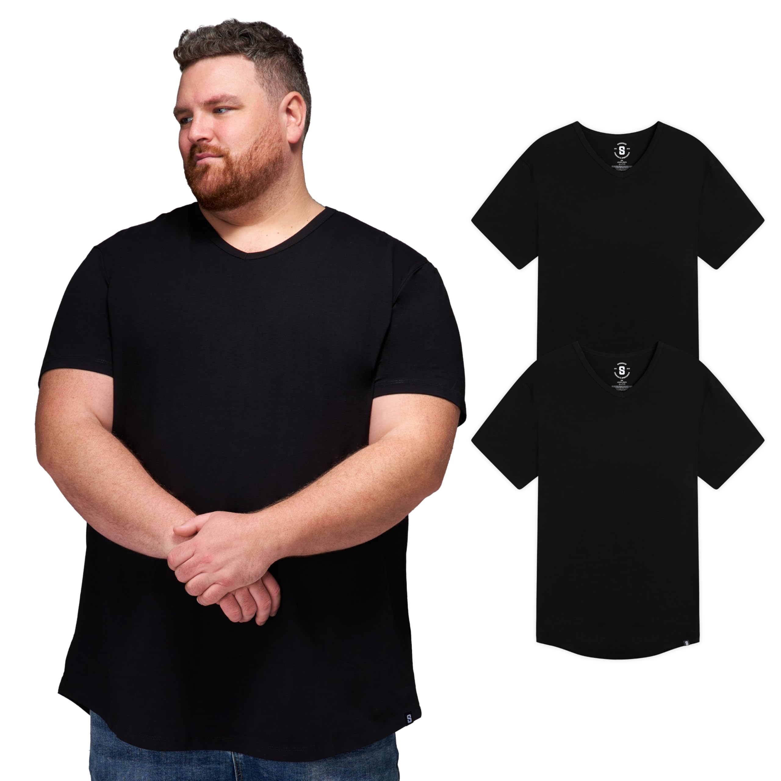 STRONGSIZE V-Neck T-Shirts for Men – Big and Tall