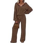 PRETTYGARDEN Women's 2 Piece Fall Lounge Sets 2026 Zip Up Hoodie Wide Leg Tracksuit Spring Matching Travel Outfits Clothes