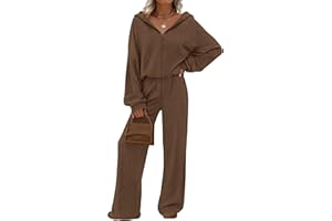 PRETTYGARDEN Women's 2 Piece Spring Lounge Sets 2026 Zip Up Hoodie Wide Leg Pants Tracksuit Matching Travel Outfits Clothes