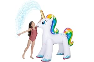 JOYIN 48'' Inflatable Yard Sprinkler with Unicorn Design- Unicorn Sprinkler Yard Water Toys, Outdoor Lawn Sprinkler Toy for Kids and Adults Water Play Games Backyard Pool Party Decorations