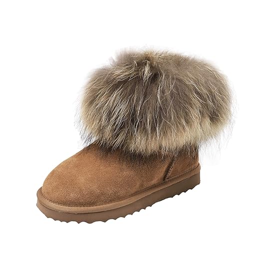 Shenduo Damen Winter Boots Kurzschaft Schlupfstiefel mit Fell Warm Gefüttert D9251