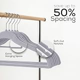 Utopia Home Velvet Hangers 20 Count with Tie Bar Grey 360° Swivel Heavy Duty view 6