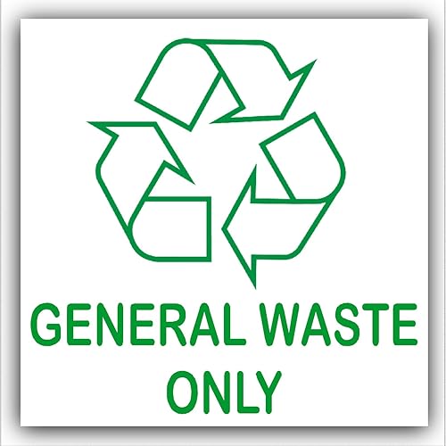 General Waste OnlyRecycling Bin Adhesive StickerRecycle Logo Sign