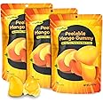 Peelable Gummy Candy Intense Mango Fruit Chewy Gummi Snack Low Sugar & Calorie, Healthy Snacks For Kids & Adults – Individual Soft & Chewy Candy Snacks (3-PACK 9.53OZ, Mango)